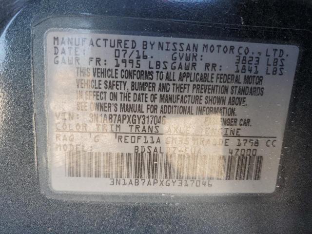 VIN 3N1AB7APXGY317046 2016 Nissan Sentra, S no.12