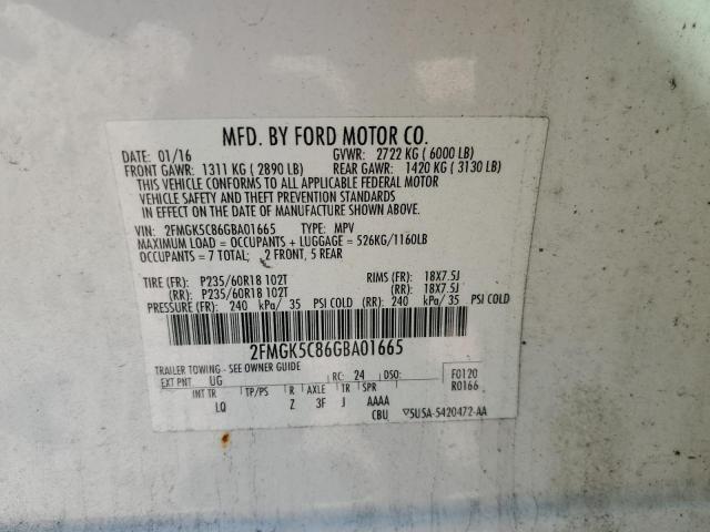 2016 FORD FLEX SEL - 2FMGK5C86GBA01665