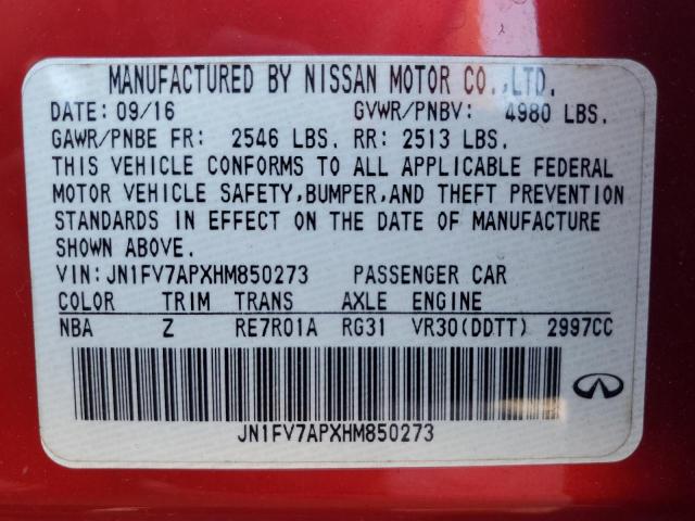 2017 INFINITI Q50 RED SP - JN1FV7APXHM850273