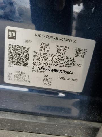 2022 CHEVROLET TRAVERSE L - 1GNEVFKW8NJ190604