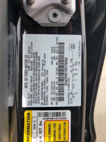 2019 FORD FUSION SE - 3FA6P0HD1KR196066