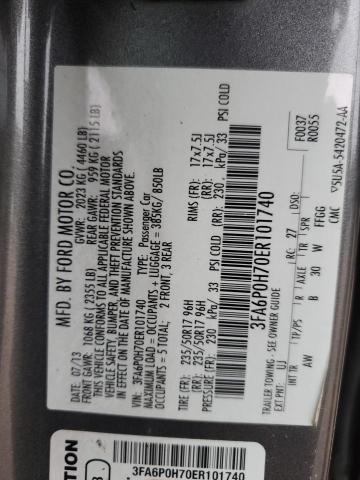 VIN 3FA6P0H70ER101740 2014 Ford Fusion, SE no.12