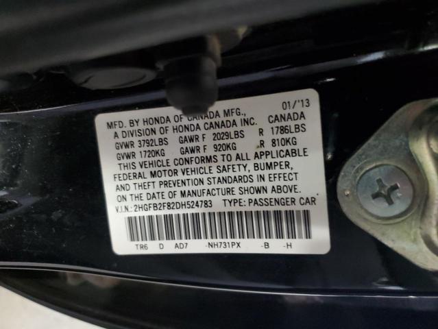 VIN 2HGFB2F82DH524783 2013 Honda Civic, EX no.13