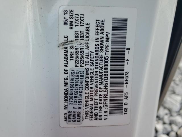 VIN 5FNRL5H67DB080005 2013 Honda Odyssey, Exl no.13