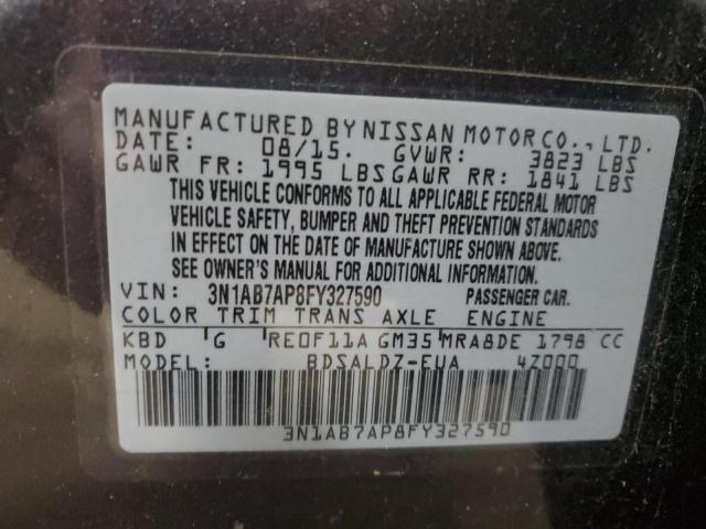 VIN 3N1AB7AP8FY327590 2015 Nissan Sentra, S no.13