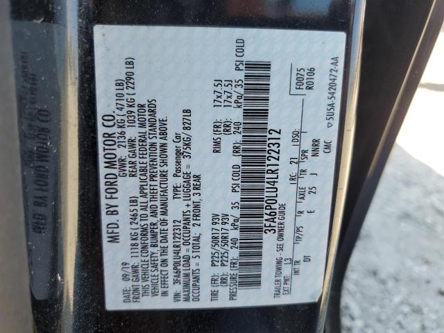 2020 FORD FUSION SE - 3FA6P0LU4LR122312