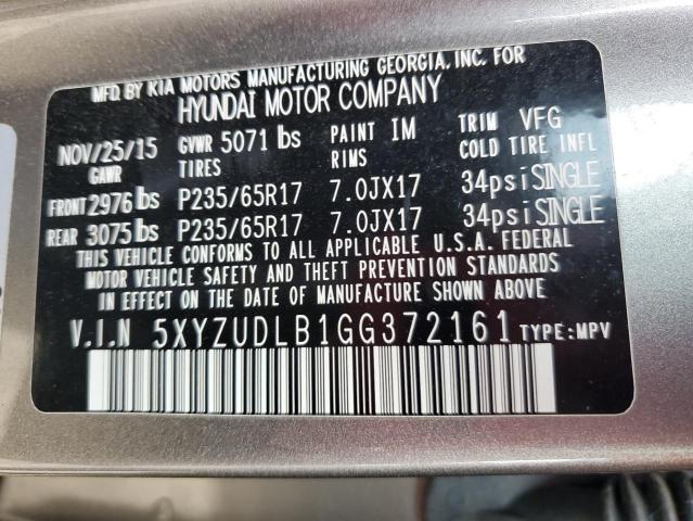 2016 HYUNDAI SANTA FE S - 5XYZUDLB1GG372161