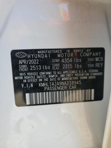2022 HYUNDAI SONATA SEL KMHL14JA9NA218945