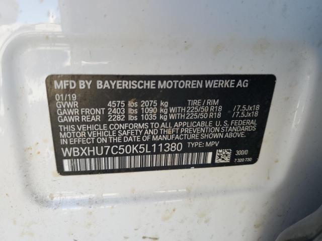 2019 BMW X1 SDRIVE2 WBXHU7C50K5L11380