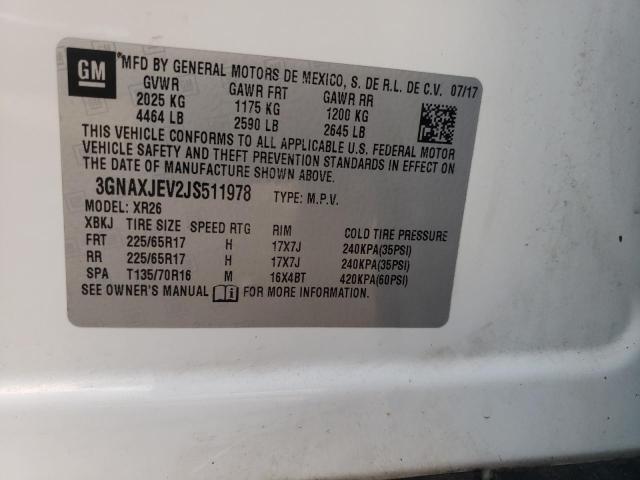 2018 CHEVROLET EQUINOX LT - 3GNAXJEV2JS511978