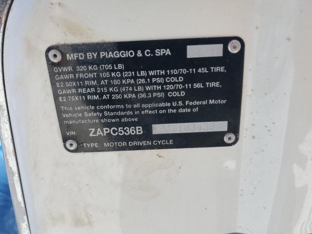 2018 VESPA PRIMAVERA ZAPC536B3J5103439
