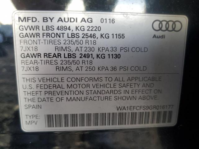 VIN WA1EFCFS9GR016177 2016 AUDI Q3 no.13