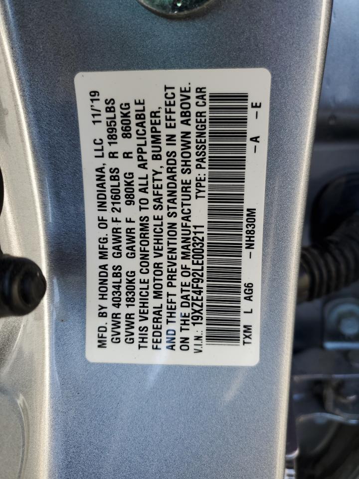 Lot #2952881908 2020 HONDA INSIGHT TO