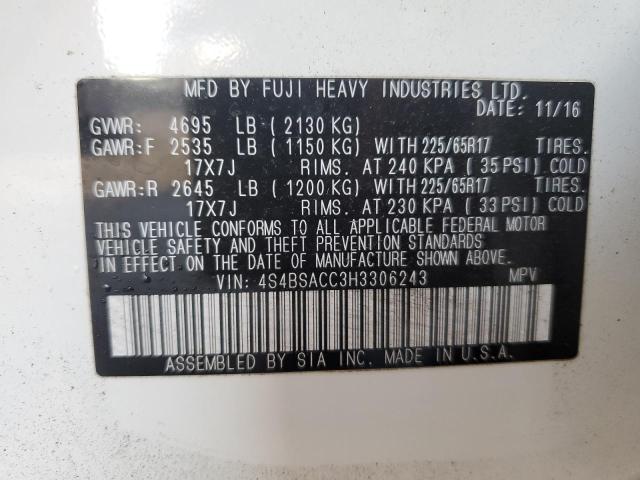 2017 SUBARU OUTBACK 2. - 4S4BSACC3H3306243