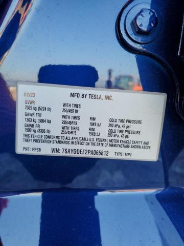 VIN 7SAYGDEE2PA065812 2023 Tesla MODEL Y no.12