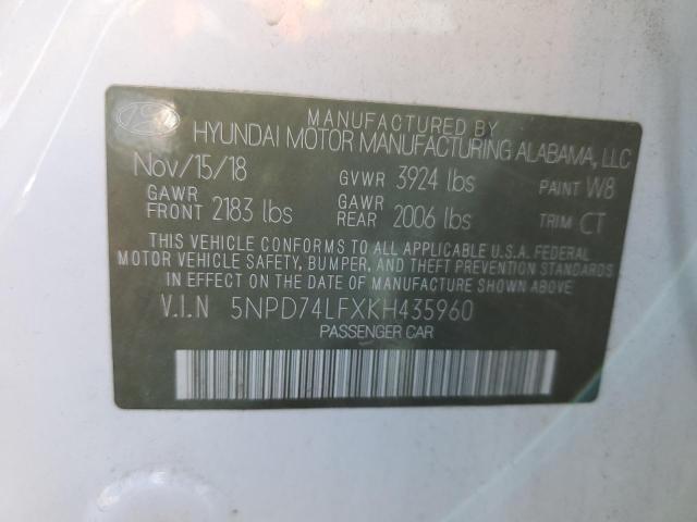 2019 HYUNDAI ELANTRA SE - 5NPD74LFXKH435960
