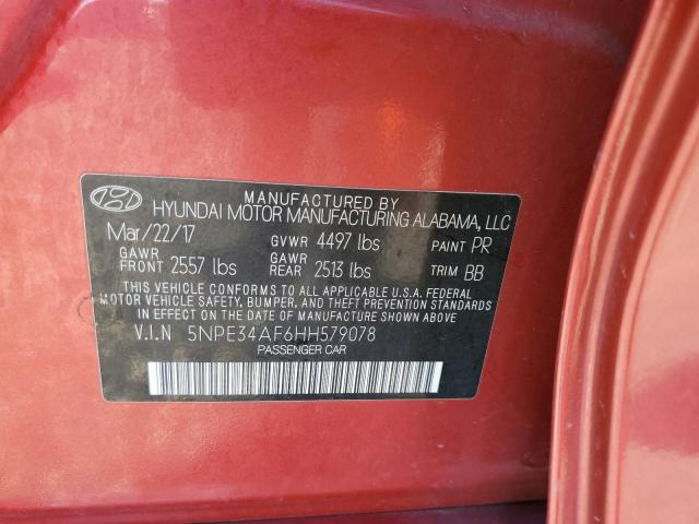 VIN 5NPE34AF6HH579078 2017 Hyundai Sonata, Sport no.12