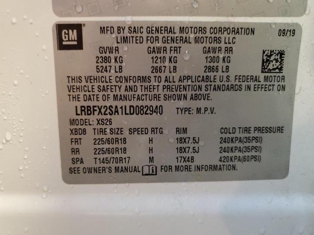 VIN LRBFX2SA1LD082940 2020 Buick Envision, Essence no.14