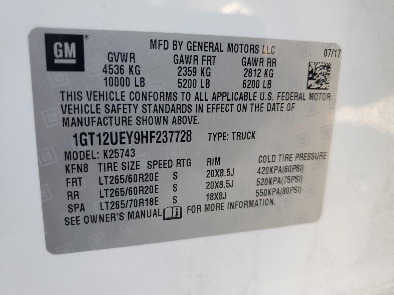 Lot #2988707432 2017 GMC SIERRA K25