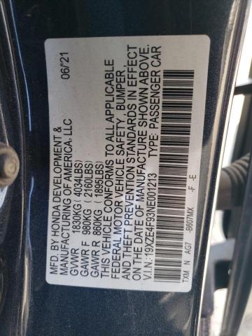 2022 HONDA INSIGHT TO 19XZE4F93NE001213
