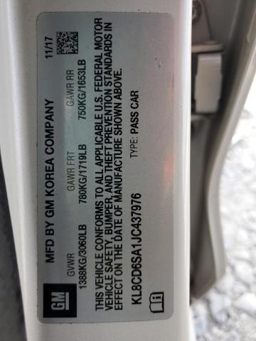 2018 CHEVROLET SPARK 1LT - KL8CD6SA1JC437976