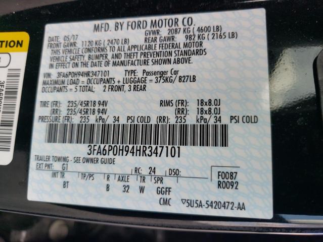 VIN 3FA6P0H94HR347101 2017 Ford Fusion, SE no.12