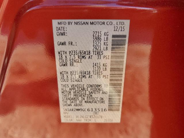 2016 NISSAN PATHFINDER - 5N1AR2MM9GC613516