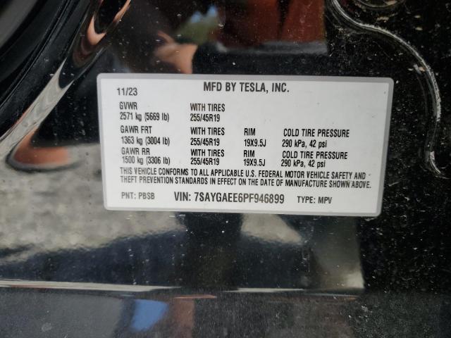 VIN 7SAYGAEE6PF946899 2023 Tesla MODEL Y no.12