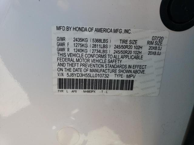 2020 ACURA MDX TECHNO - 5J8YD3H55LL010732