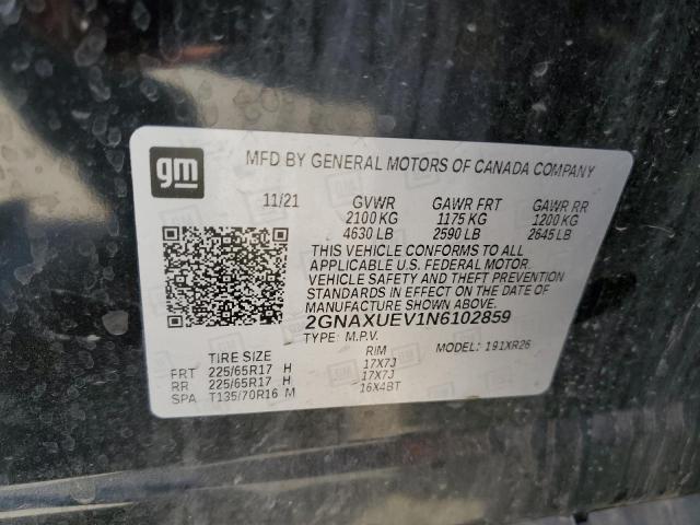 2022 CHEVROLET EQUINOX LT - 2GNAXUEV1N6102859