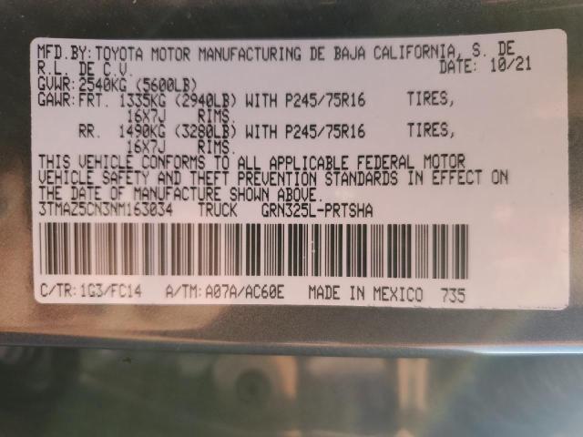 2022 TOYOTA TACOMA DOU - 3TMAZ5CN3NM163034