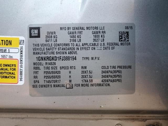 2015 CHEVROLET TRAVERSE L - 1GNKRGKD1FJ388194
