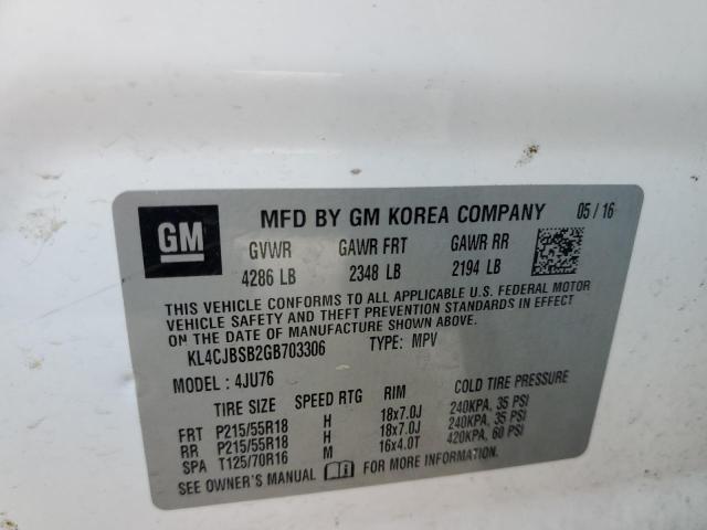 2016 BUICK ENCORE CON - KL4CJBSB2GB703306