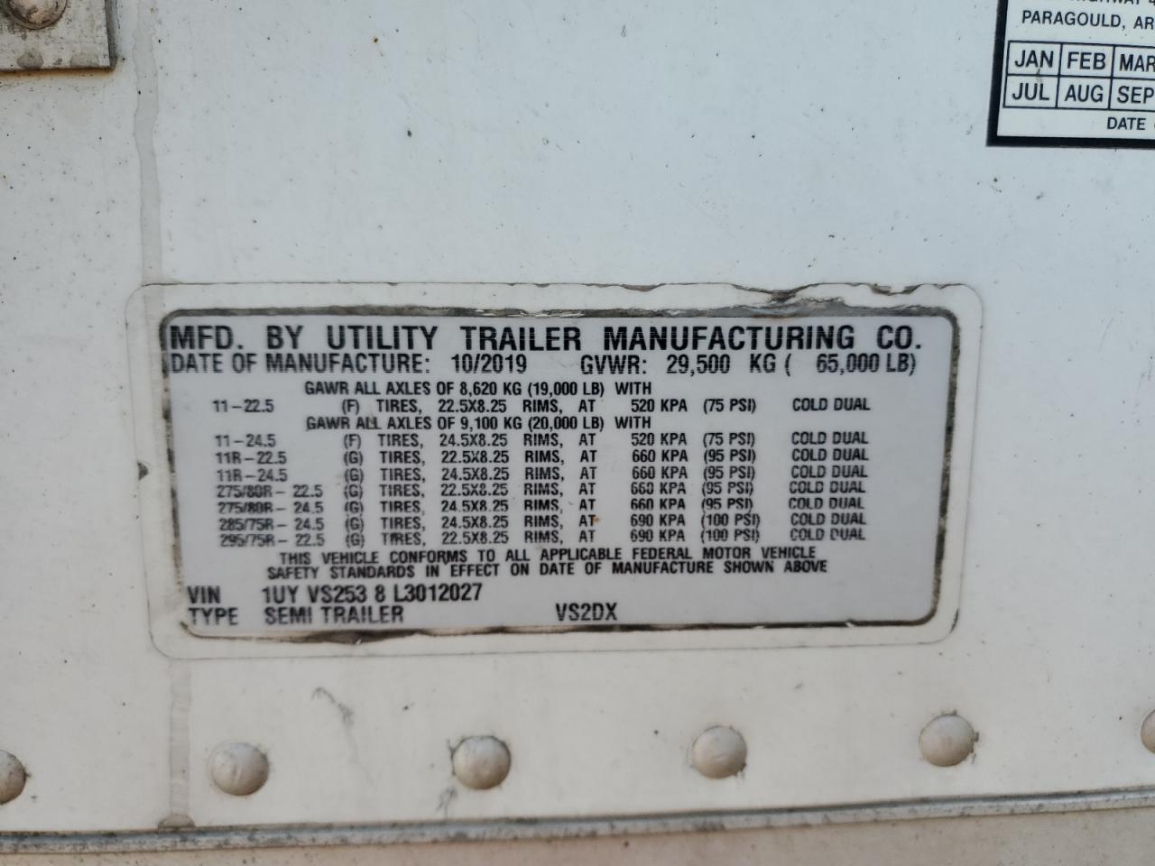 Lot #2952916902 2020 UTILITY TRAILER