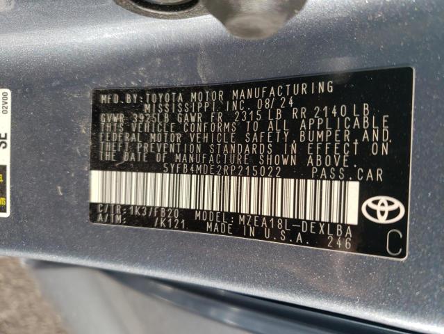 2024 TOYOTA COROLLA LE - 5YFB4MDE2RP215022