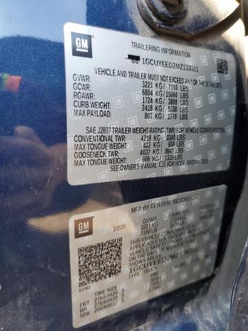 2021 CHEVROLET SILVERADO - 1GCUYEED2MZ139311