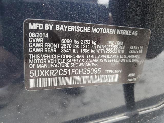 VIN 5UXKR2C51F0H35095 2015 BMW X5 no.13