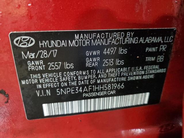 2017 HYUNDAI SONATA SPO - 5NPE34AF1HH581966