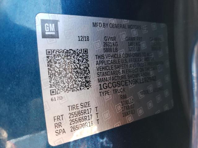 2019 CHEVROLET COLORADO L - 1GCGSCEN6K1192942