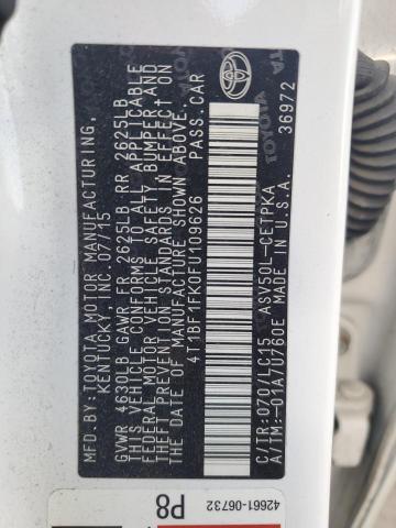 2015 TOYOTA CAMRY LE - 4T1BF1FK0FU109626