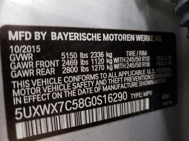 VIN 5UXWX7C58G0S16290 2016 BMW X3 no.14