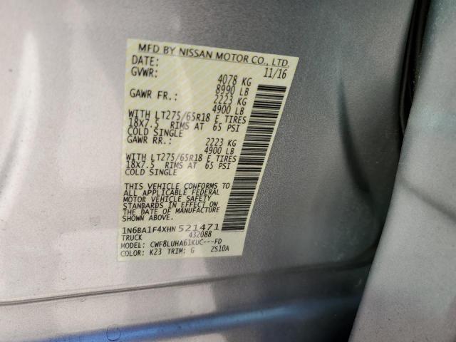 2017 NISSAN TITAN XD S - 1N6BA1F4XHN521471