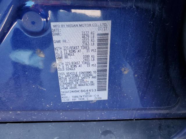 2017 NISSAN ROGUE SV - 5N1AT2MV0HC864453