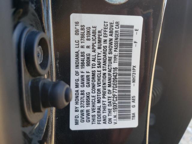 2016 HONDA CIVIC EX - 19XFC2F77GE094316
