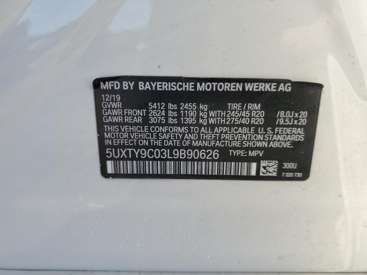 Lot #2954971230 2020 BMW X3 XDRIVEM