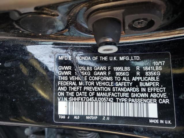 2018 HONDA CIVIC SPOR - SHHFK7G45JU205742
