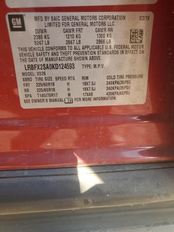 VIN LRBFX2SA0KD124593 2019 Buick Envision, Essence no.14