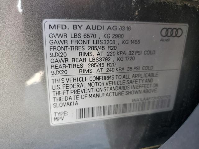 2017 AUDI Q7 PREMIUM - WA1LAAF73HD011125