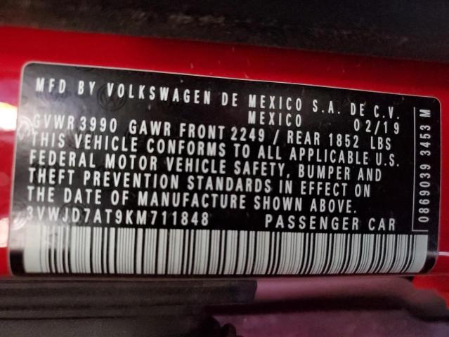 2019 VOLKSWAGEN BEETLE SE 3VWJD7AT9KM711848