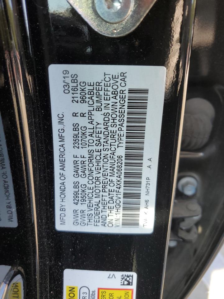 Lot #2923637591 2019 HONDA ACCORD EX